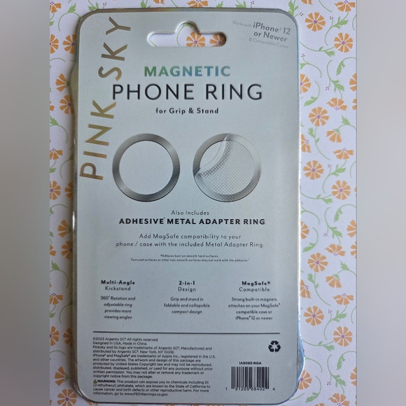 Magnetic Rose Gold Rhinestones Phone Ring - Picture 4 of 5